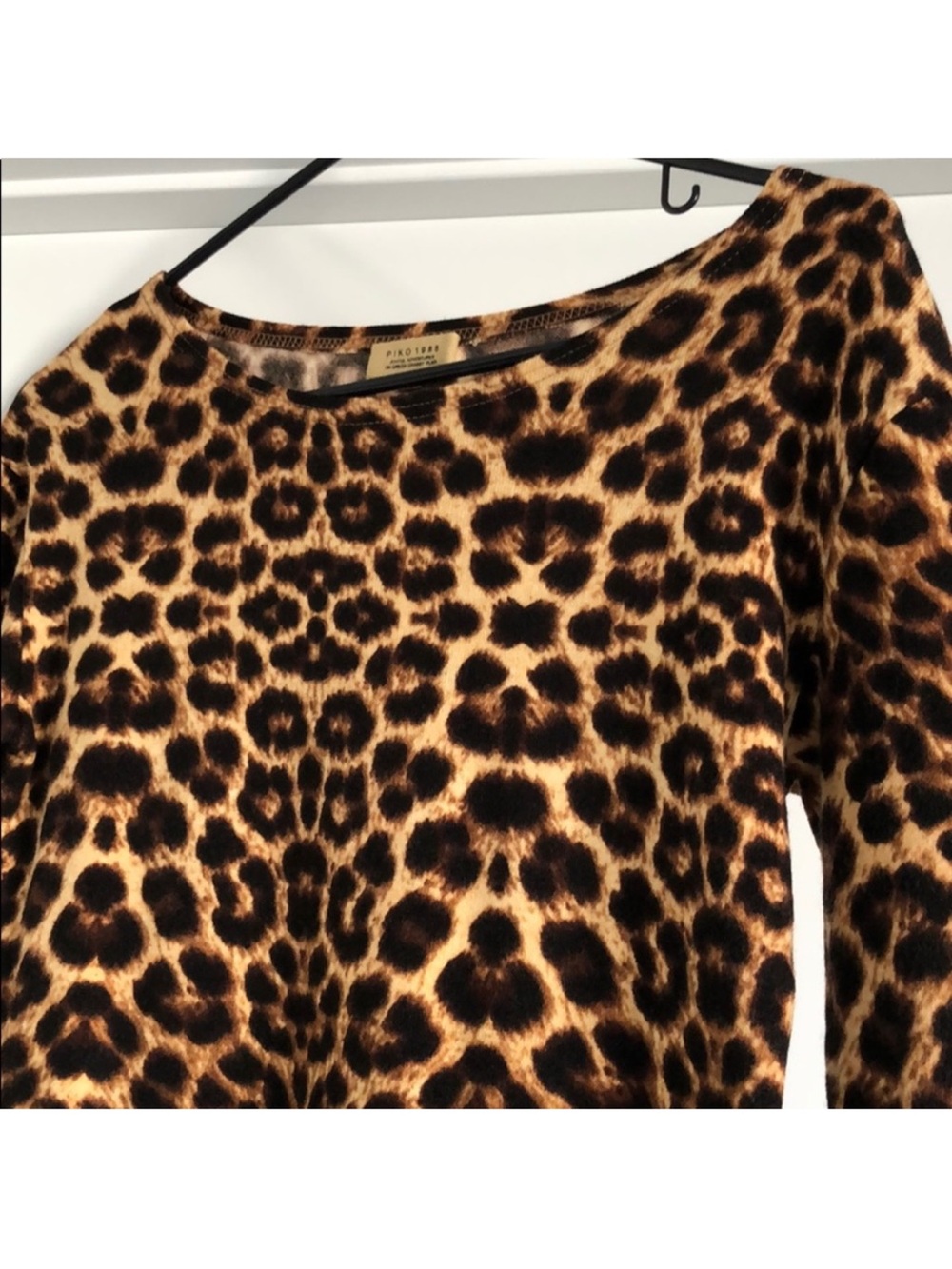 Leopard Print Long Sleeve Dress - Brown & Black - Picture 6 of 7